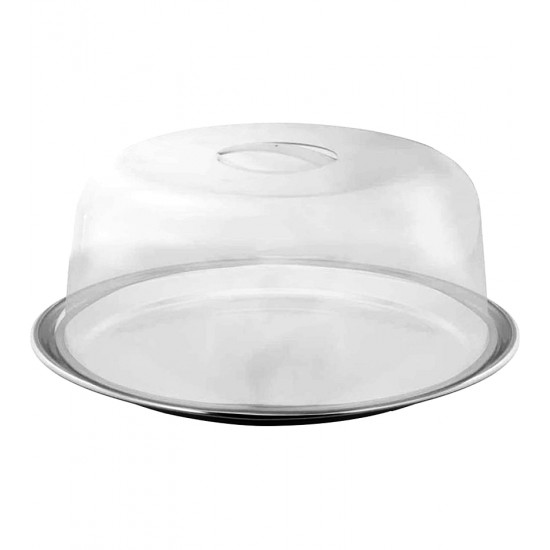 Boleira 31cm Aço Inox Com Tampa Acrílica Mimo Style